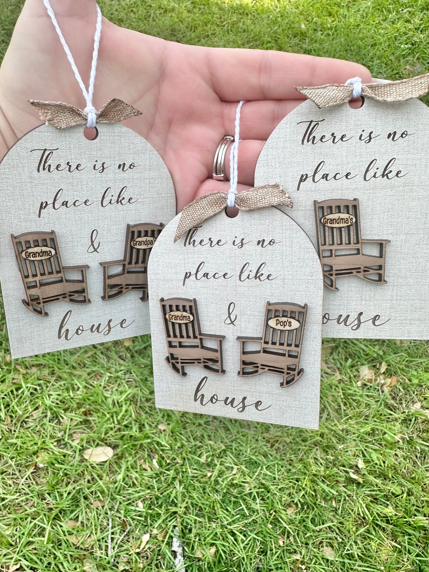 There’s no place like their home rocking chair grandparent ornament