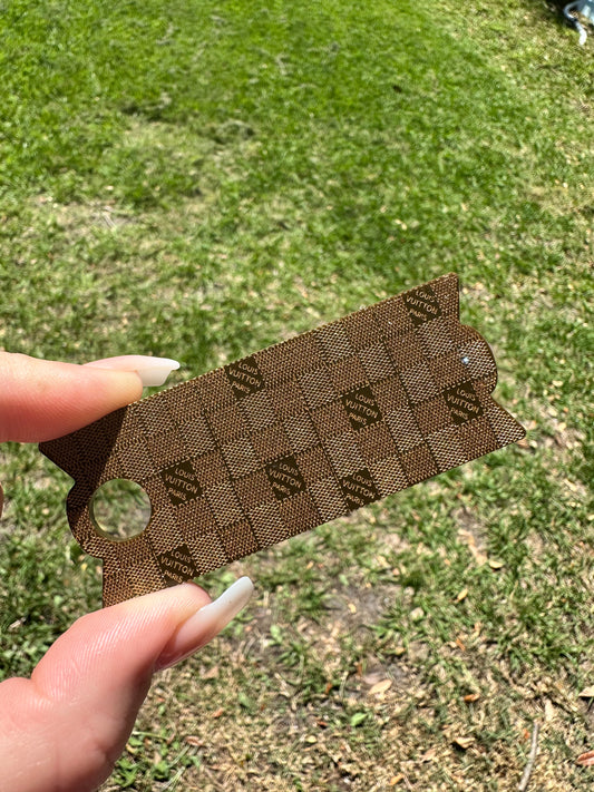 LV checkered print Chocolate gold Stanley topper
