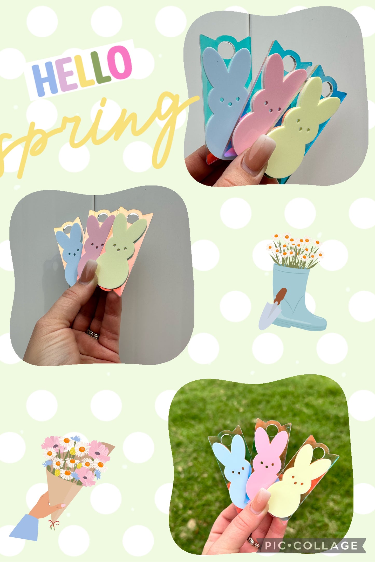 Bunny toppers for Stanley Pastel pop
