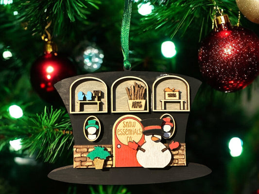 Snow essentials top hat ornament