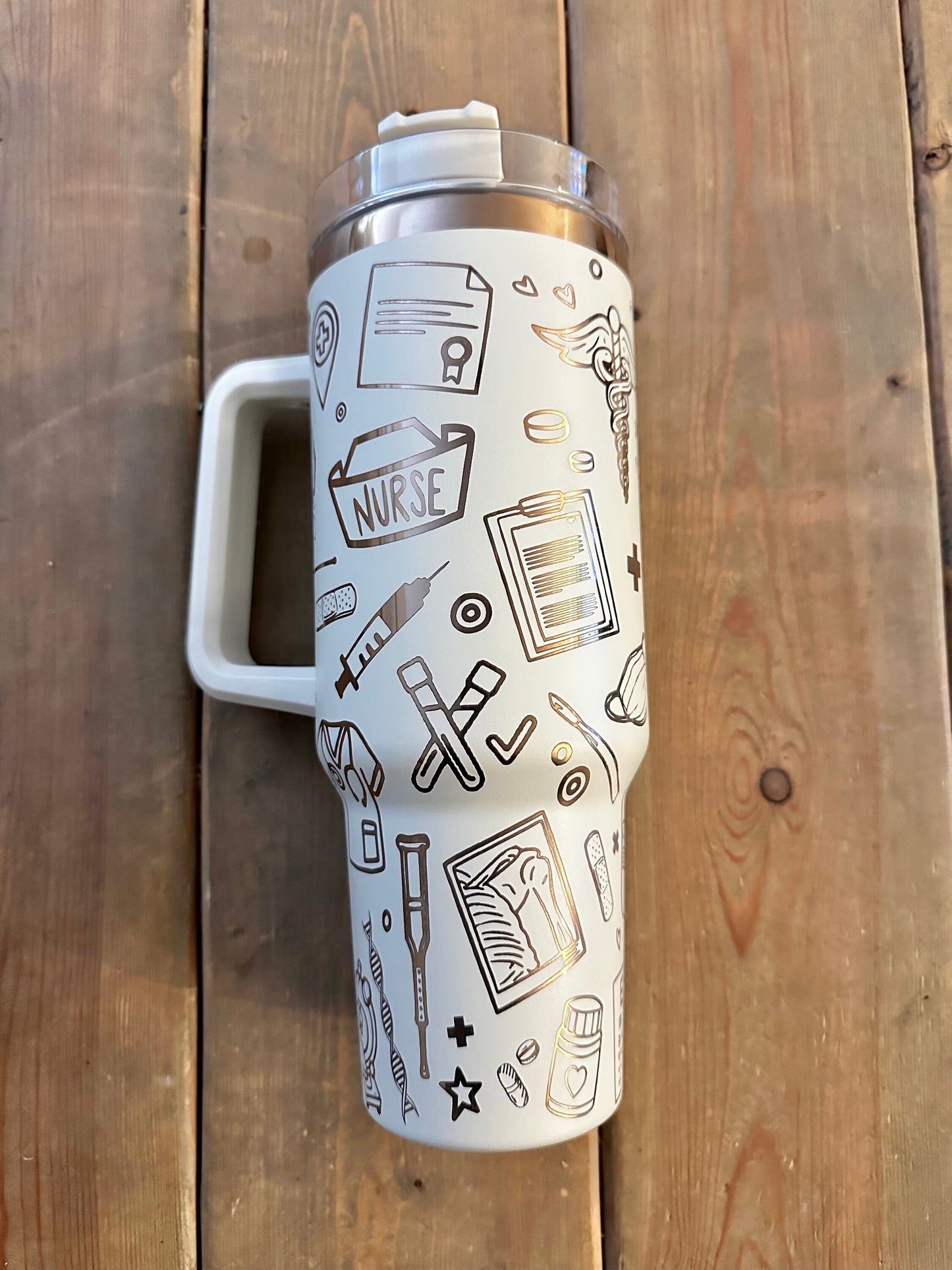 Nurse 40oz Stanley/non branded  Tumbler/Engraved Tumbler/Nurse design