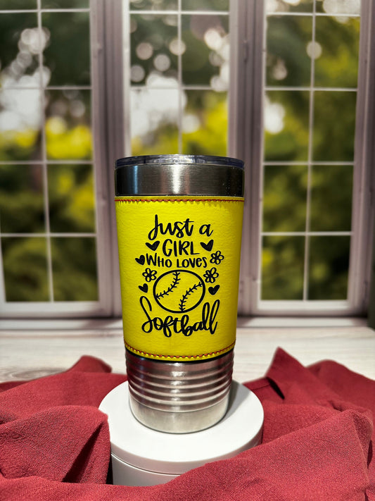 20oz Softball stainless steel tumbler