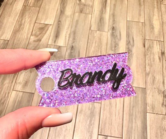 Shimmering purple glitter Stanley cup topper