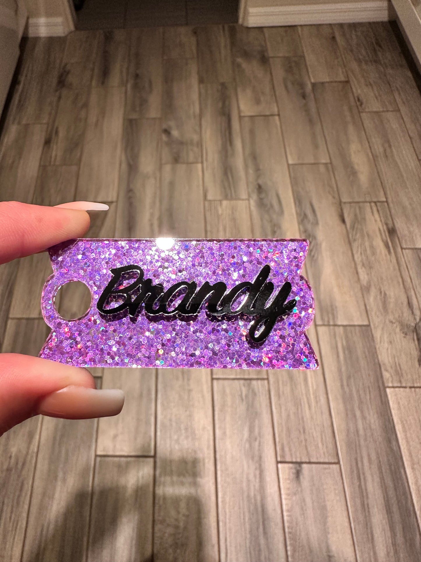 Shimmering purple glitter Stanley cup topper