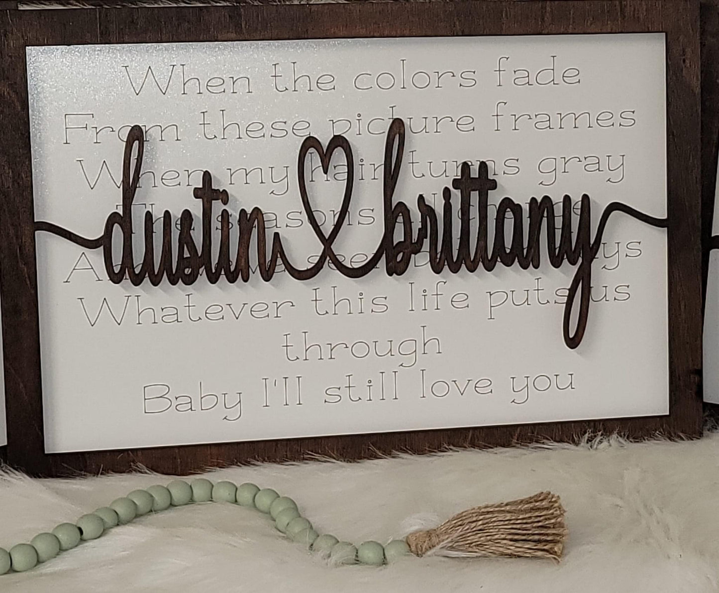 Name sign with song lyrics