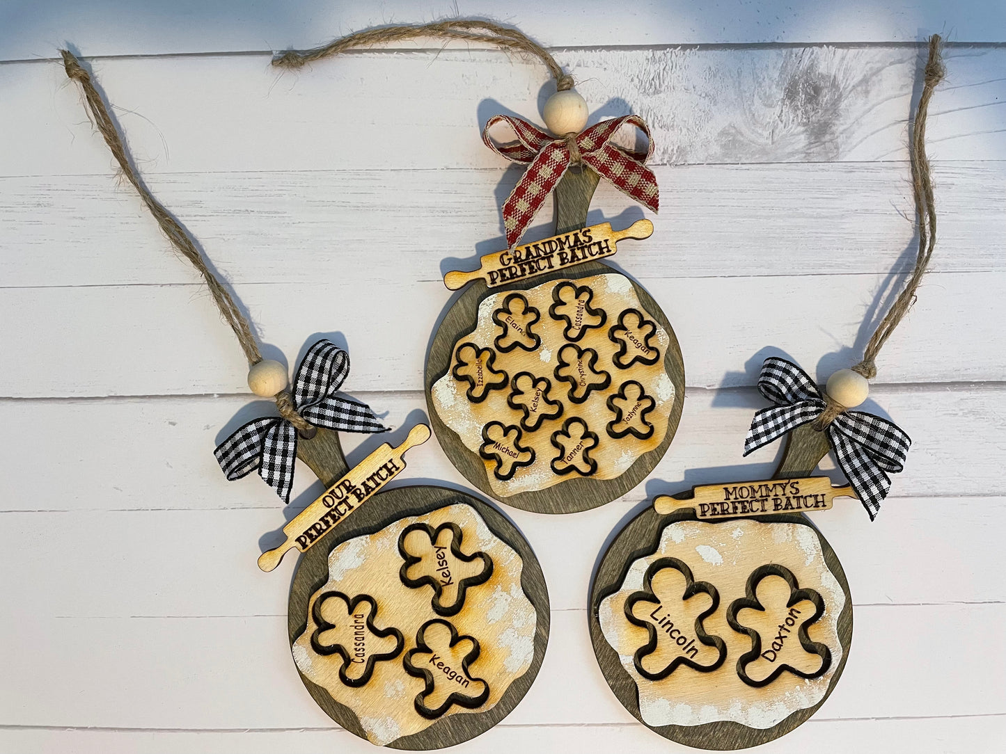 Gingerbread cookie board ornament.