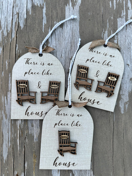 There’s no place like their home rocking chair grandparent ornament