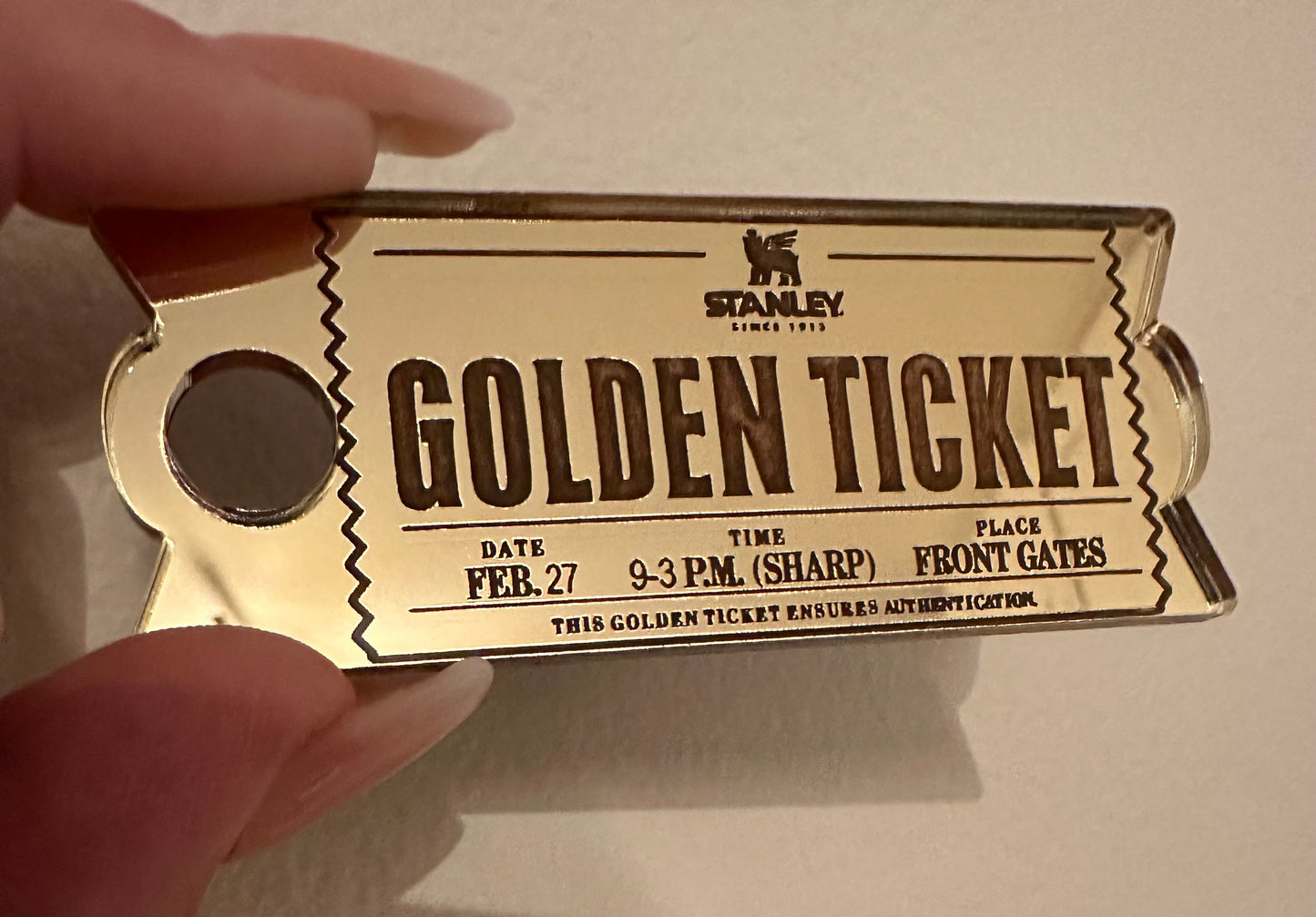 Wonka where Stanley is golden ticket topper.