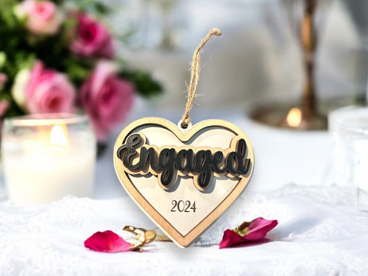 Engaged heart ornament