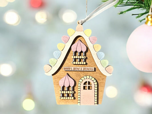 Pastel gingerbread and breakfast ornament