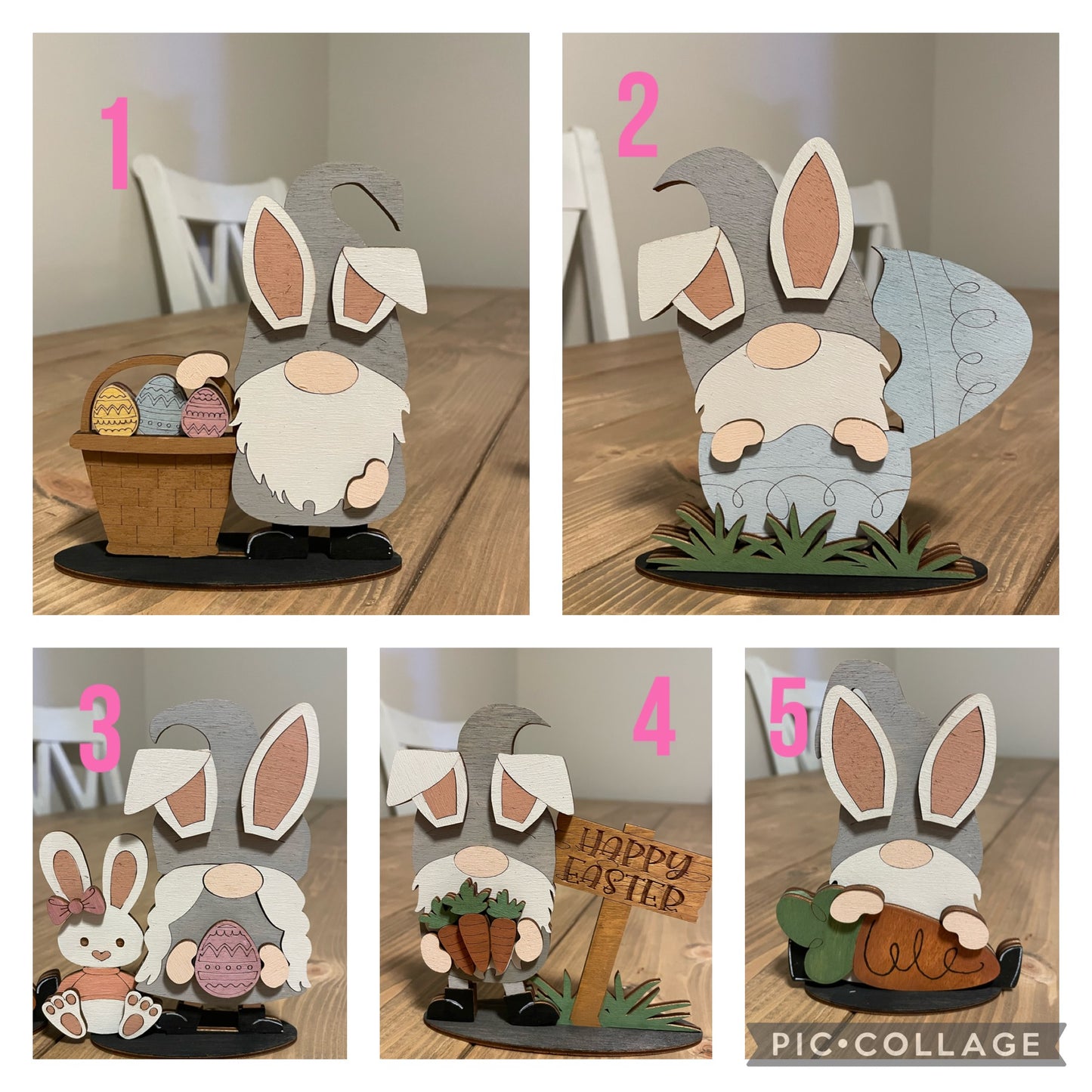 Free standing bunny gnomes